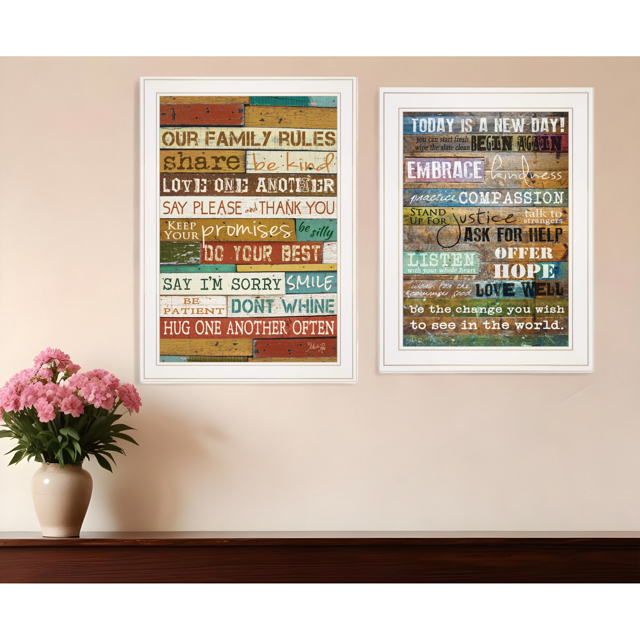 Set Of Two Today Is White Framed Print Wall Art