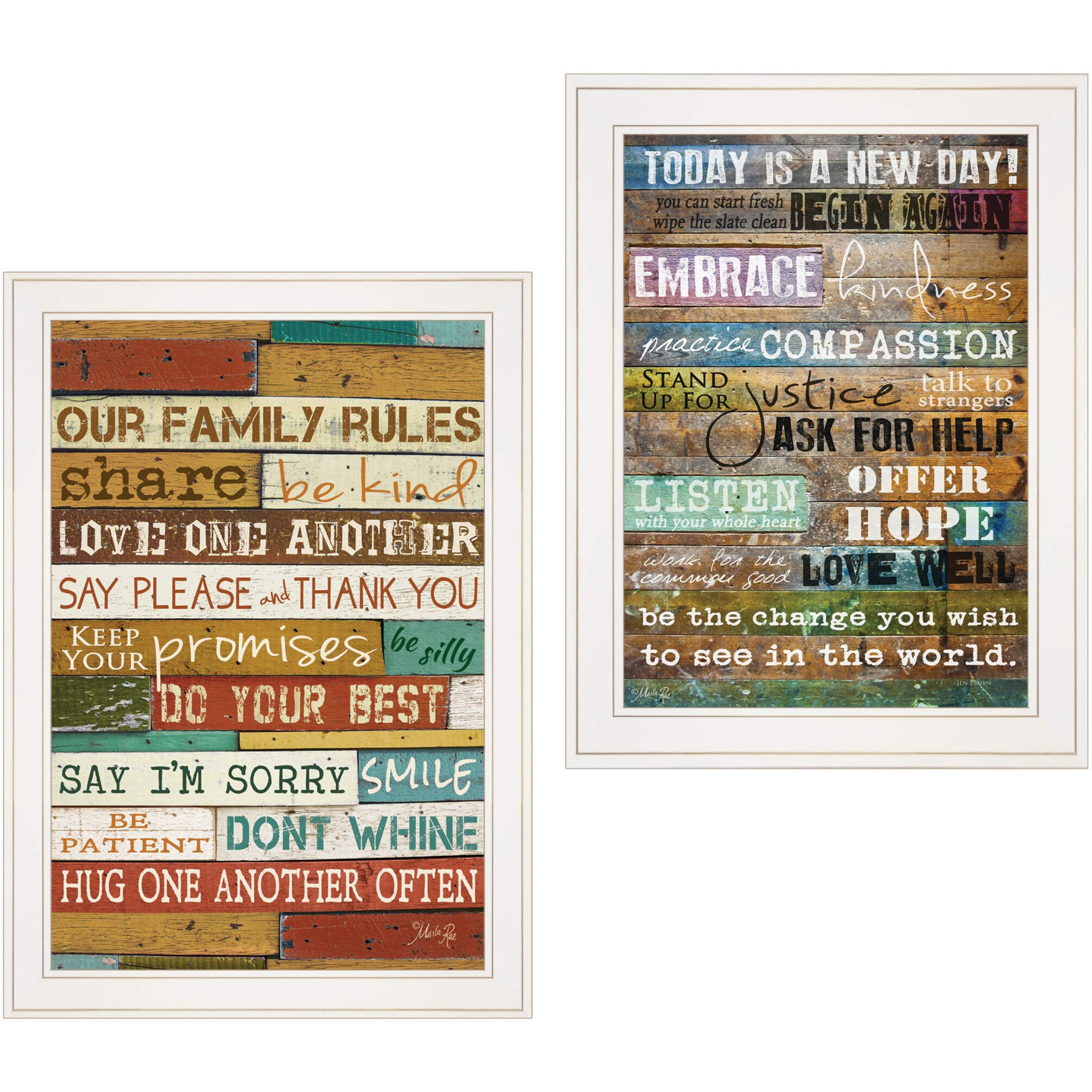 Set Of Two Today Is White Framed Print Wall Art