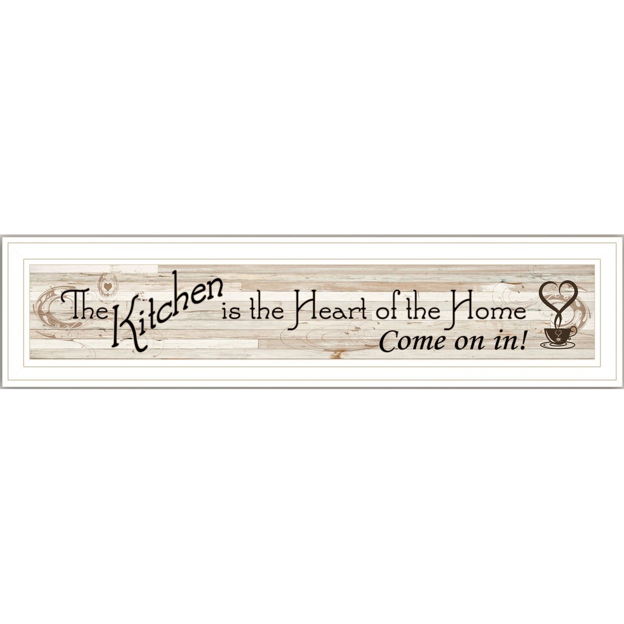 Kitchen Is The Heart of The Home White Framed Print Kitchen Wall Art