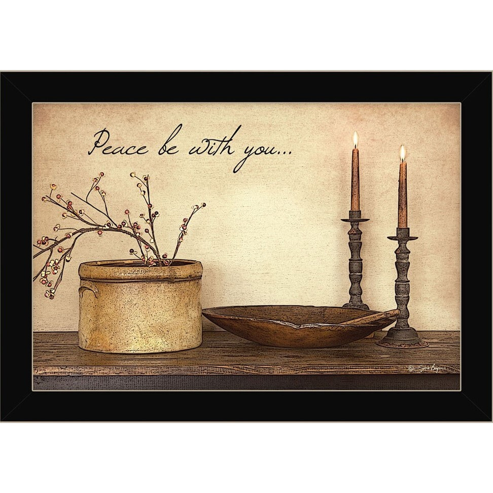 Peace Be with You Black Framed Print Wall Art