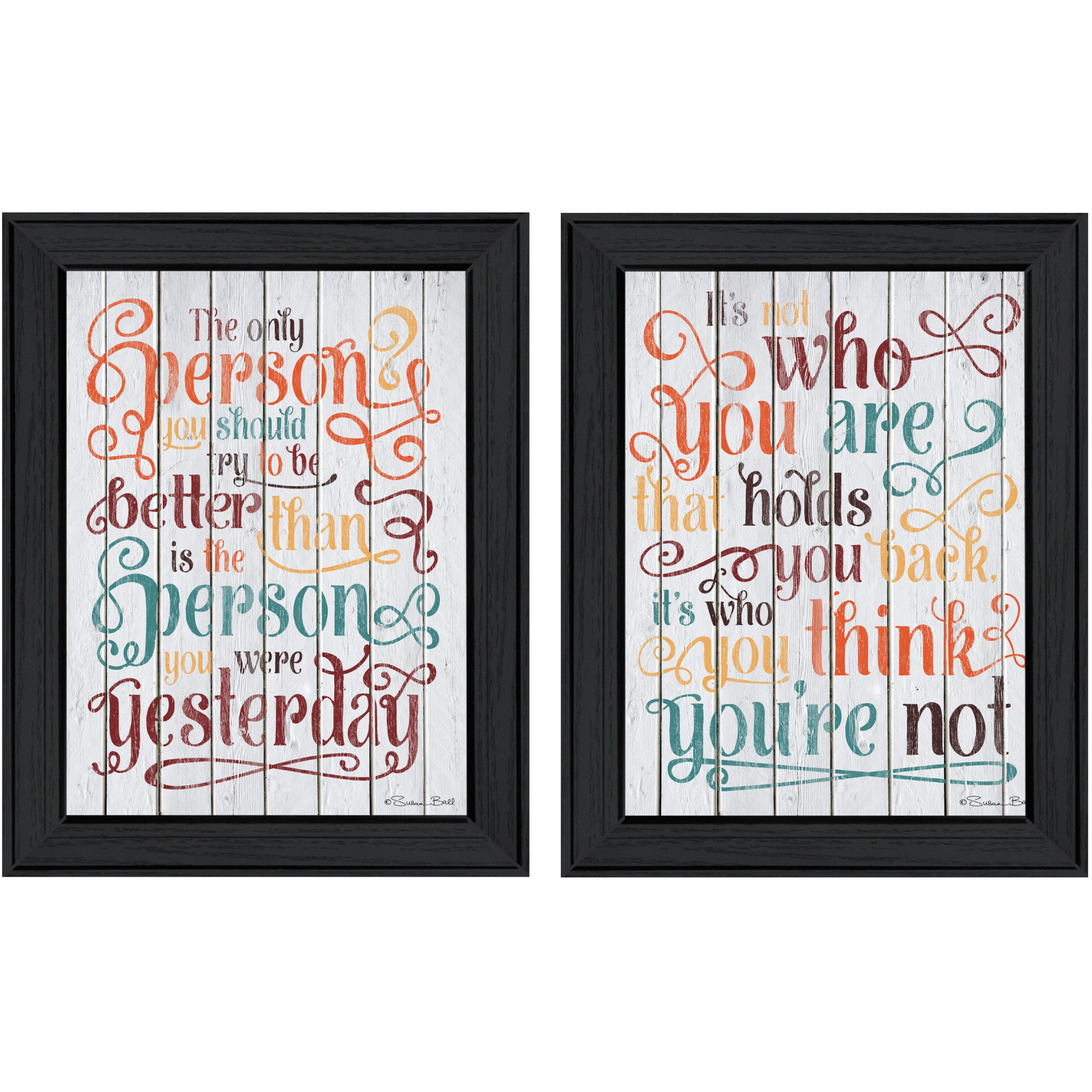 Set Of Two The Only Person Black Framed Print Wall Art