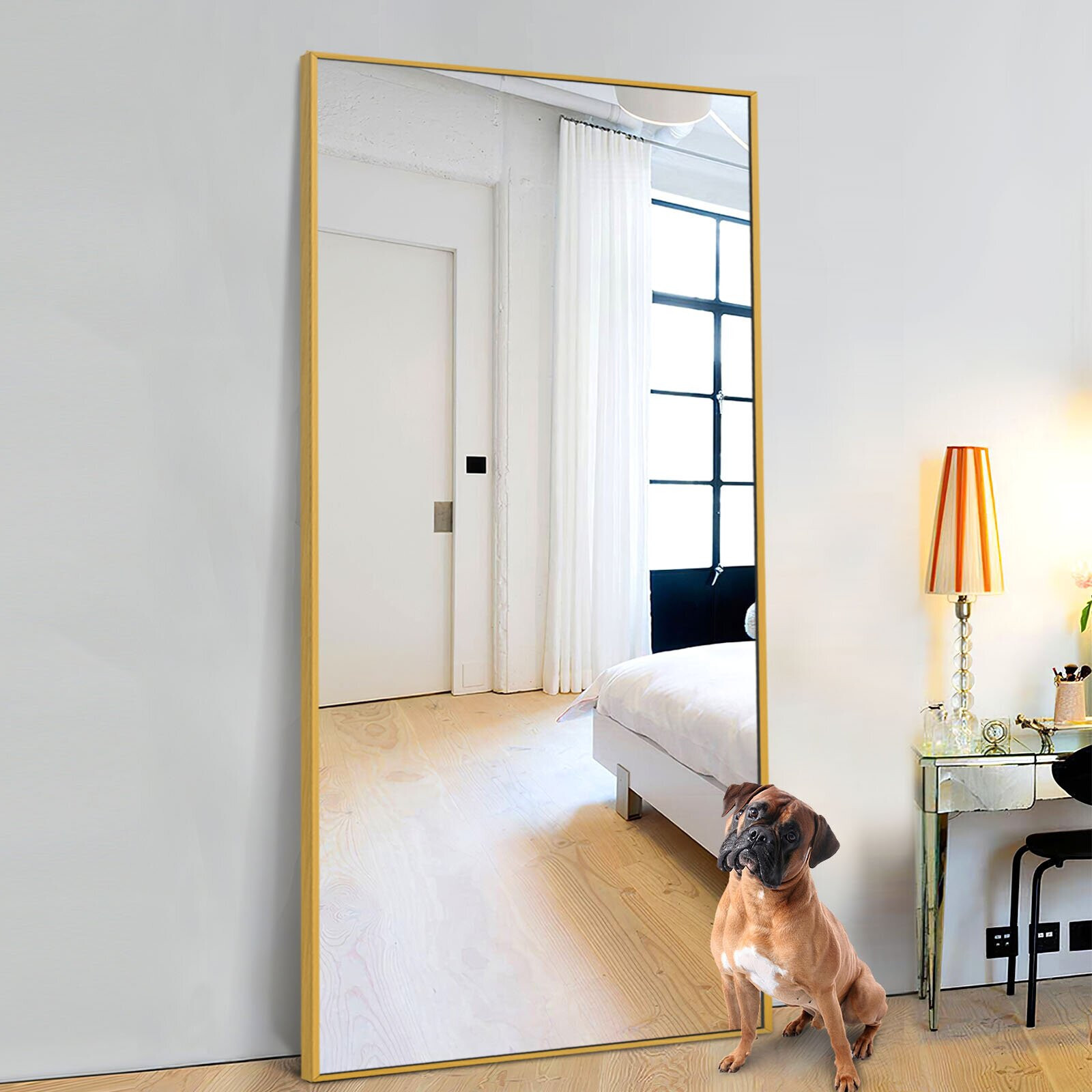 71" Gold Metal Framed Bathroom Vanity Mirror