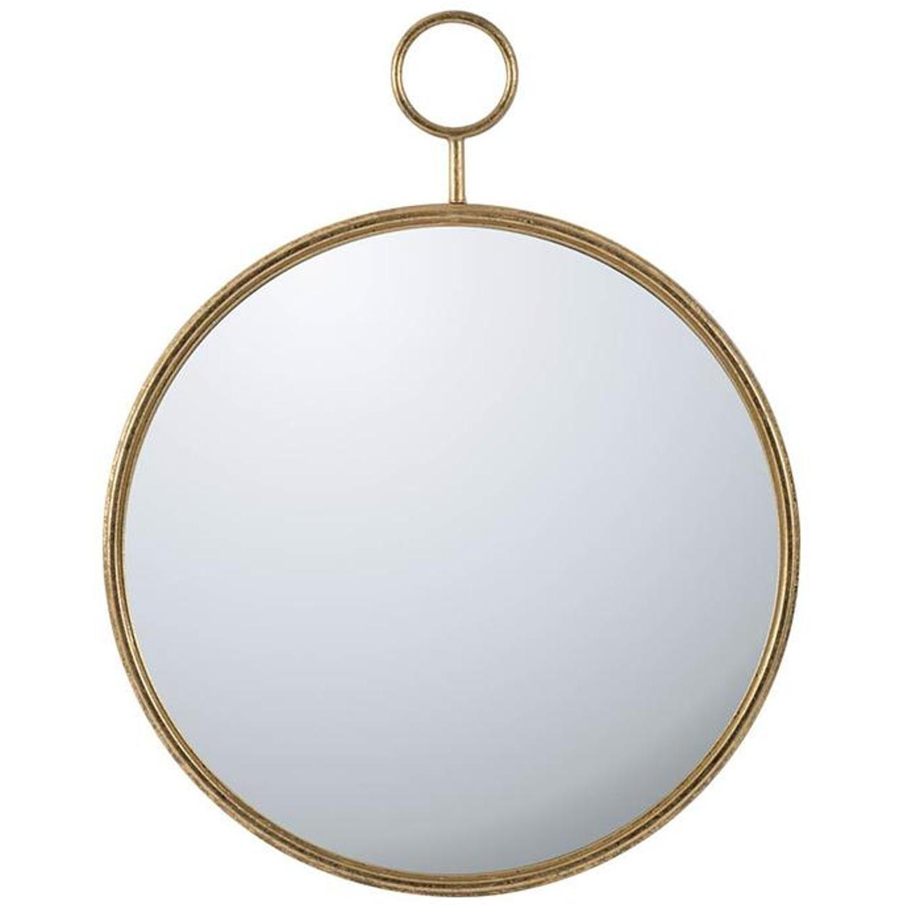 32" Gold Round Iron Framed Accent Mirror