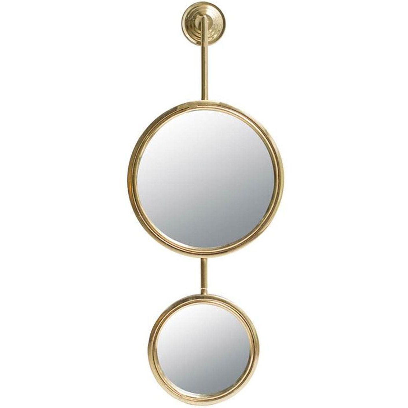 29" Gold Round Iron Framed Accent Mirror