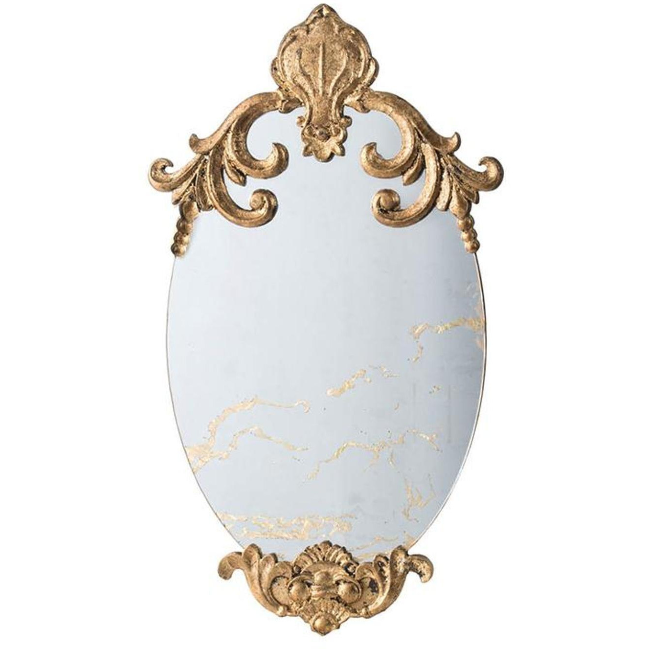 26" Gold Crowned Top Resin Framed Accent Mirror