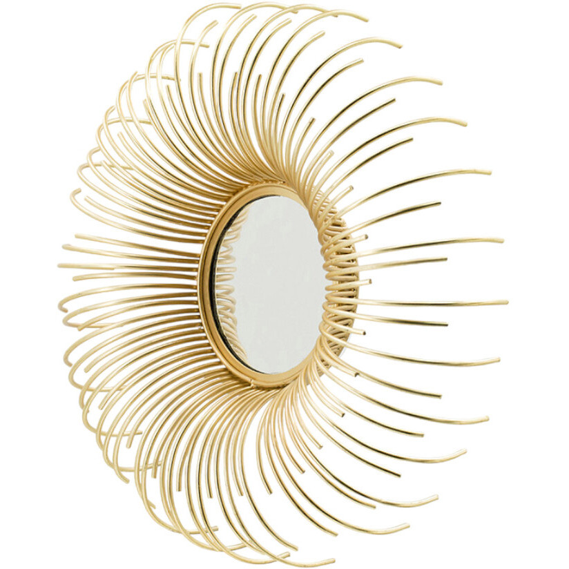 Set of Five Gold Sunburst Metal Framed Mirror Set