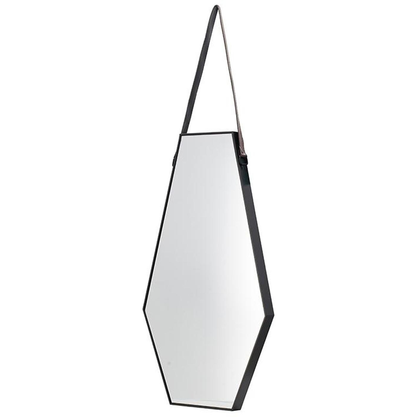 32" Black Hexagon Framed Accent Mirror