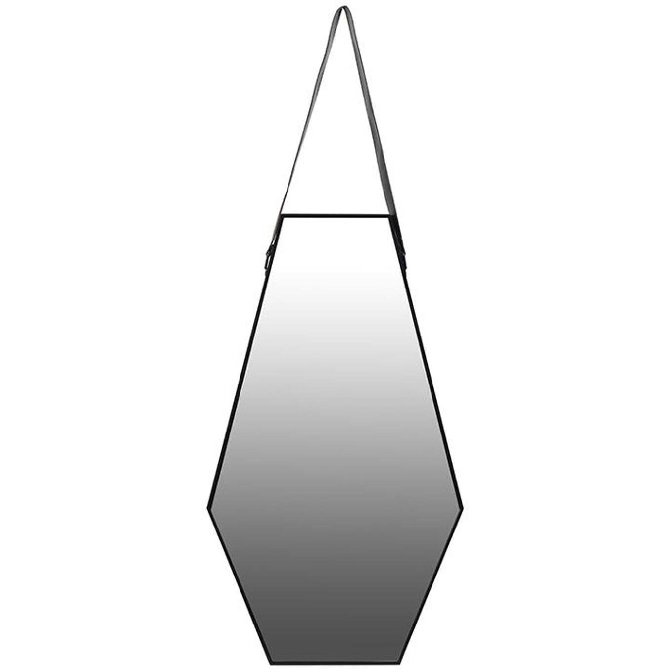32" Black Hexagon Framed Accent Mirror