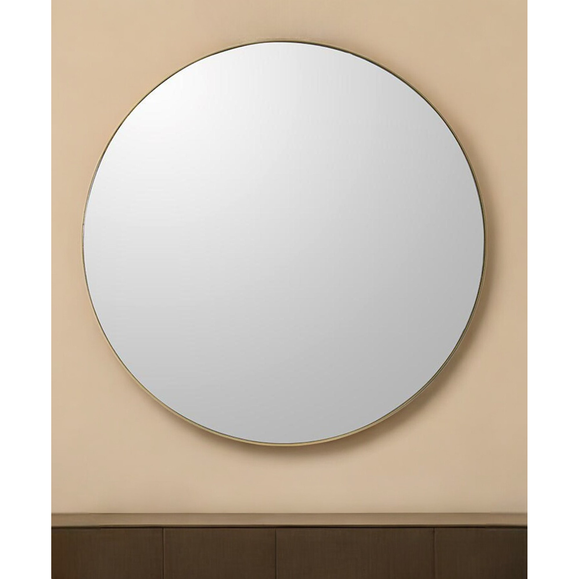 30" Gold Round Framed Accent Mirror