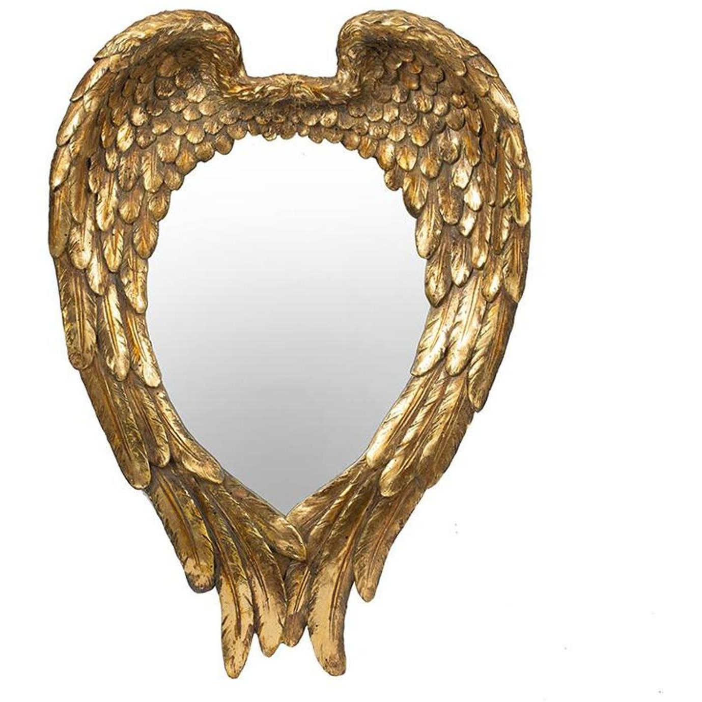 22" Gold Heart Resin Framed Accent Mirror