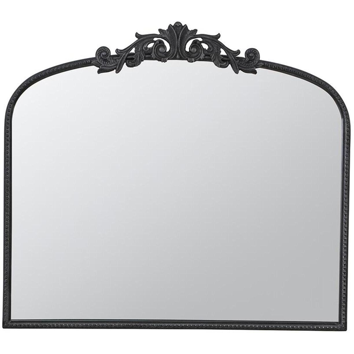 31" Black Arch Iron Framed Accent Mirror