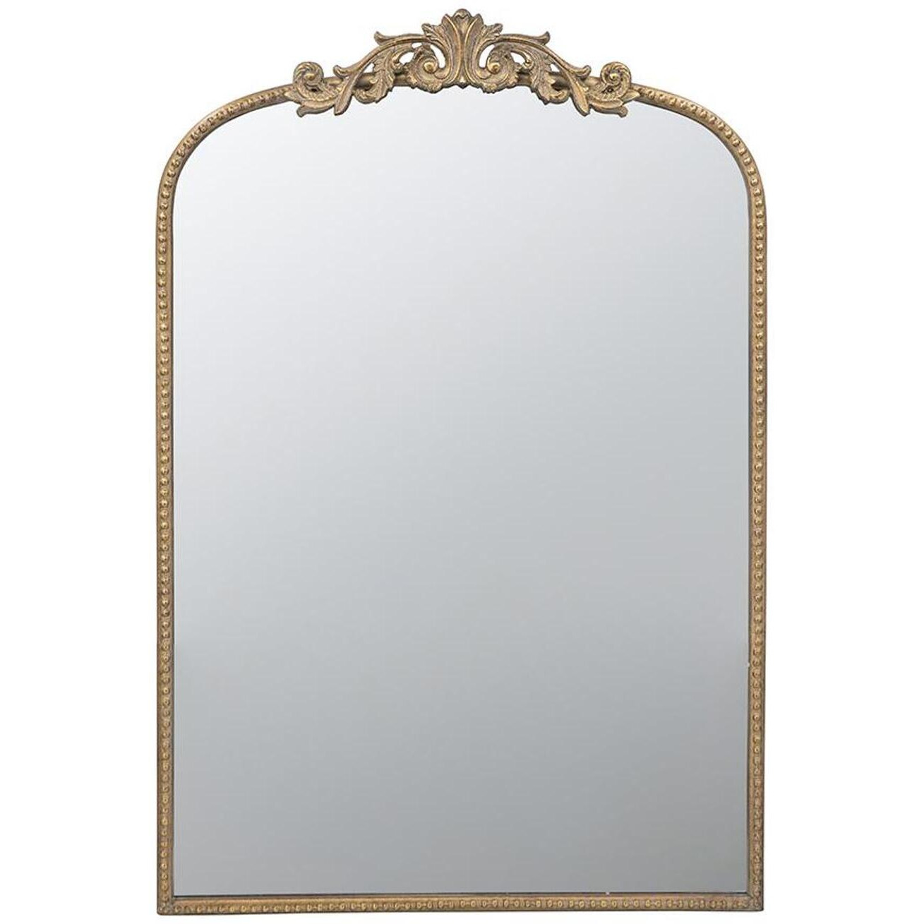 36" Gold Arch Iron Framed Accent Mirror