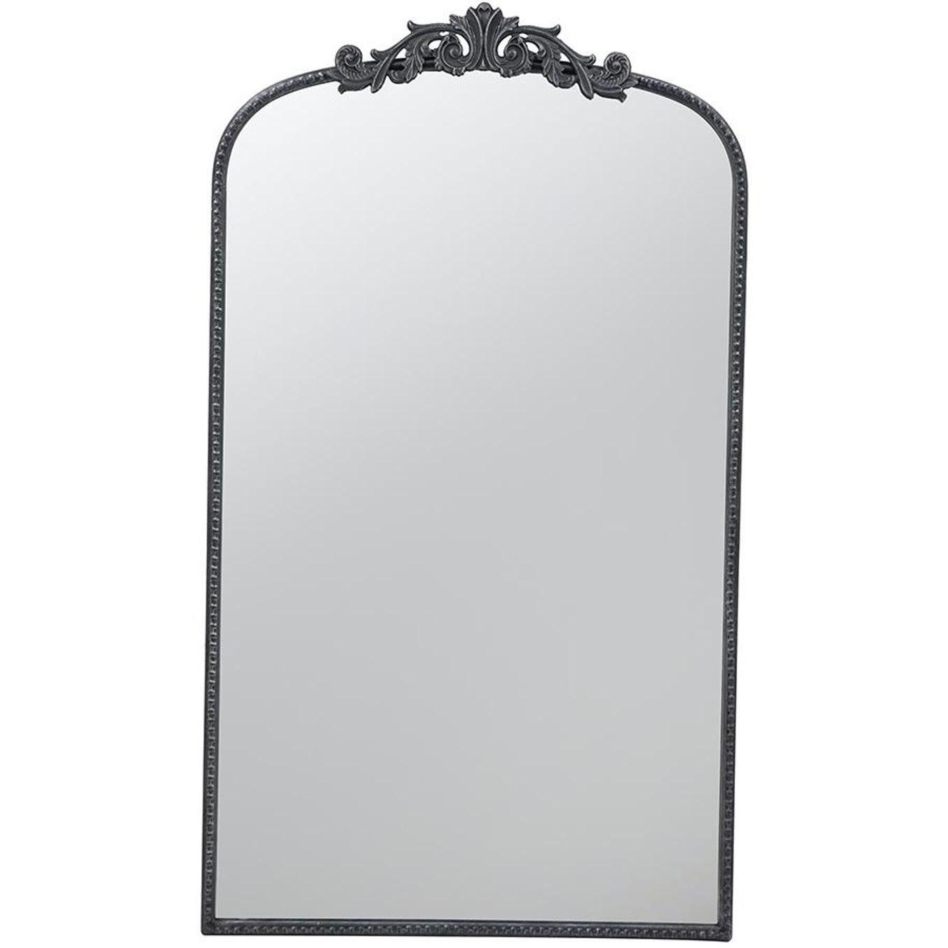 42" Black Arch Iron Framed Accent Mirror
