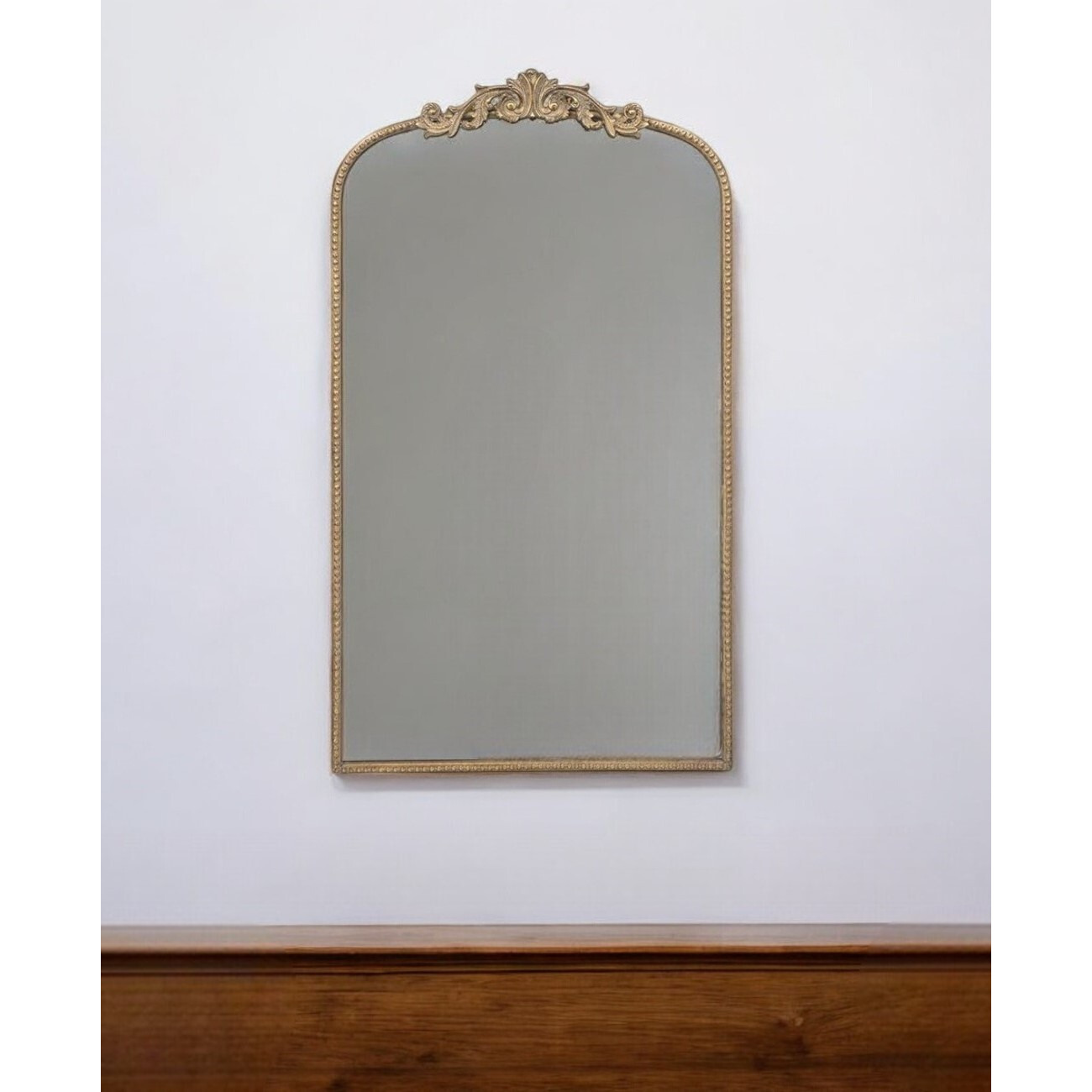42" Gold Arch Iron Framed Accent Mirror