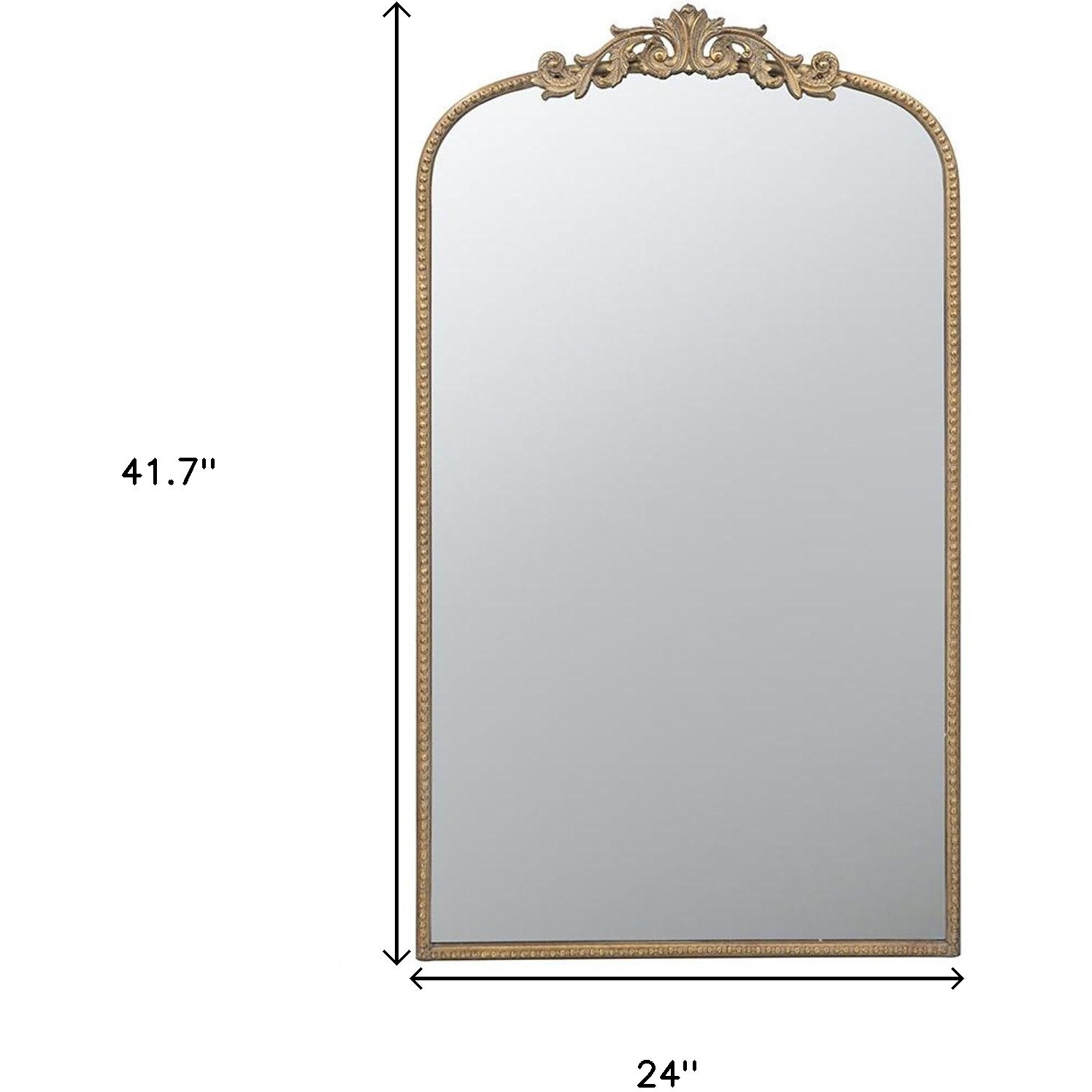 42" Gold Arch Iron Framed Accent Mirror
