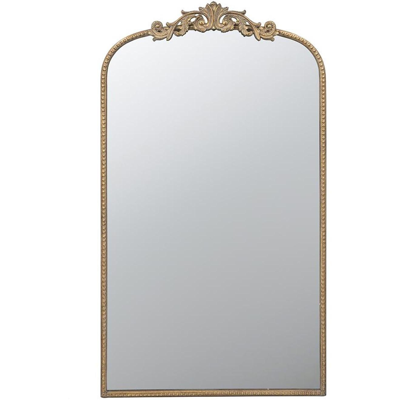 42" Gold Arch Iron Framed Accent Mirror