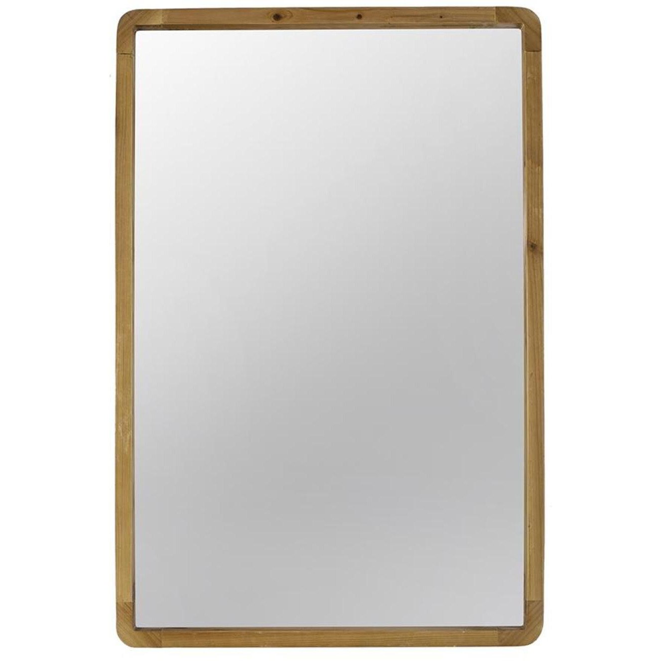 35" Brown Solid Wood Framed Accent Mirror