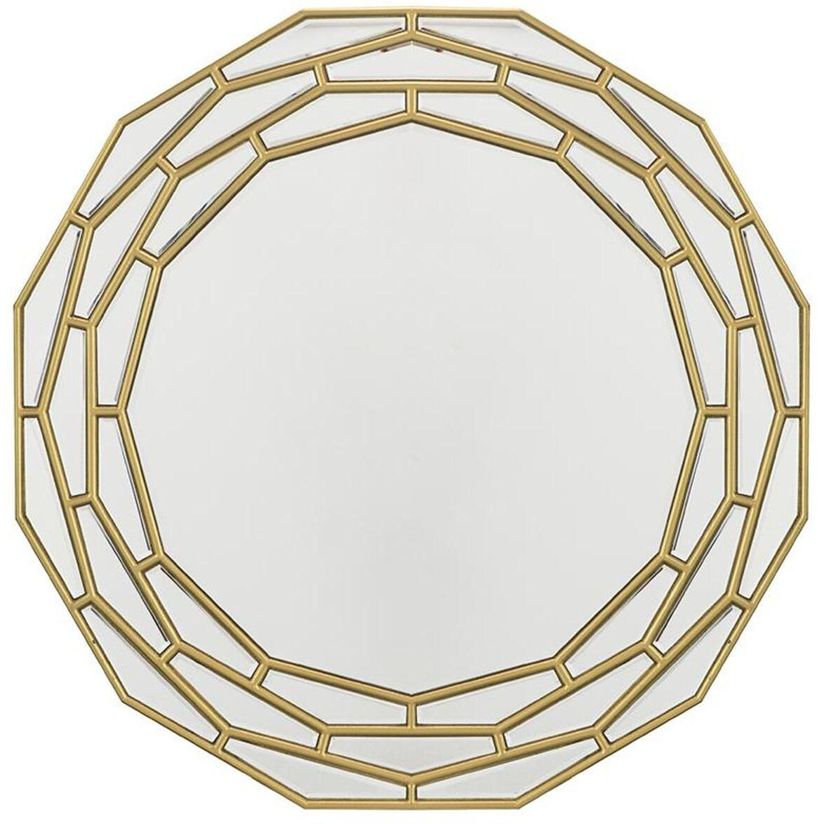 35" Gold Round Framed Accent Mirror