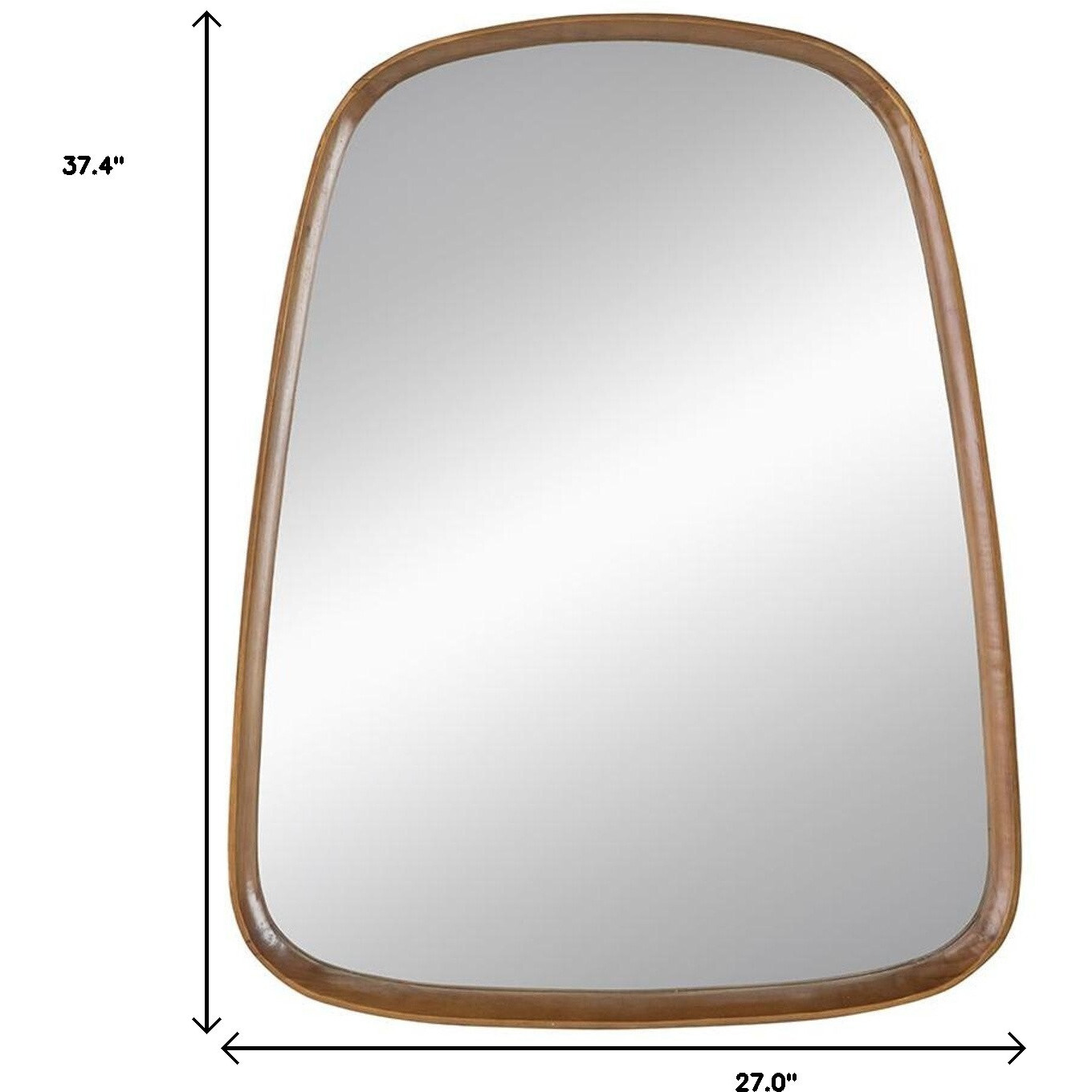 37" Brown Novelty Wood Framed Accent Mirror
