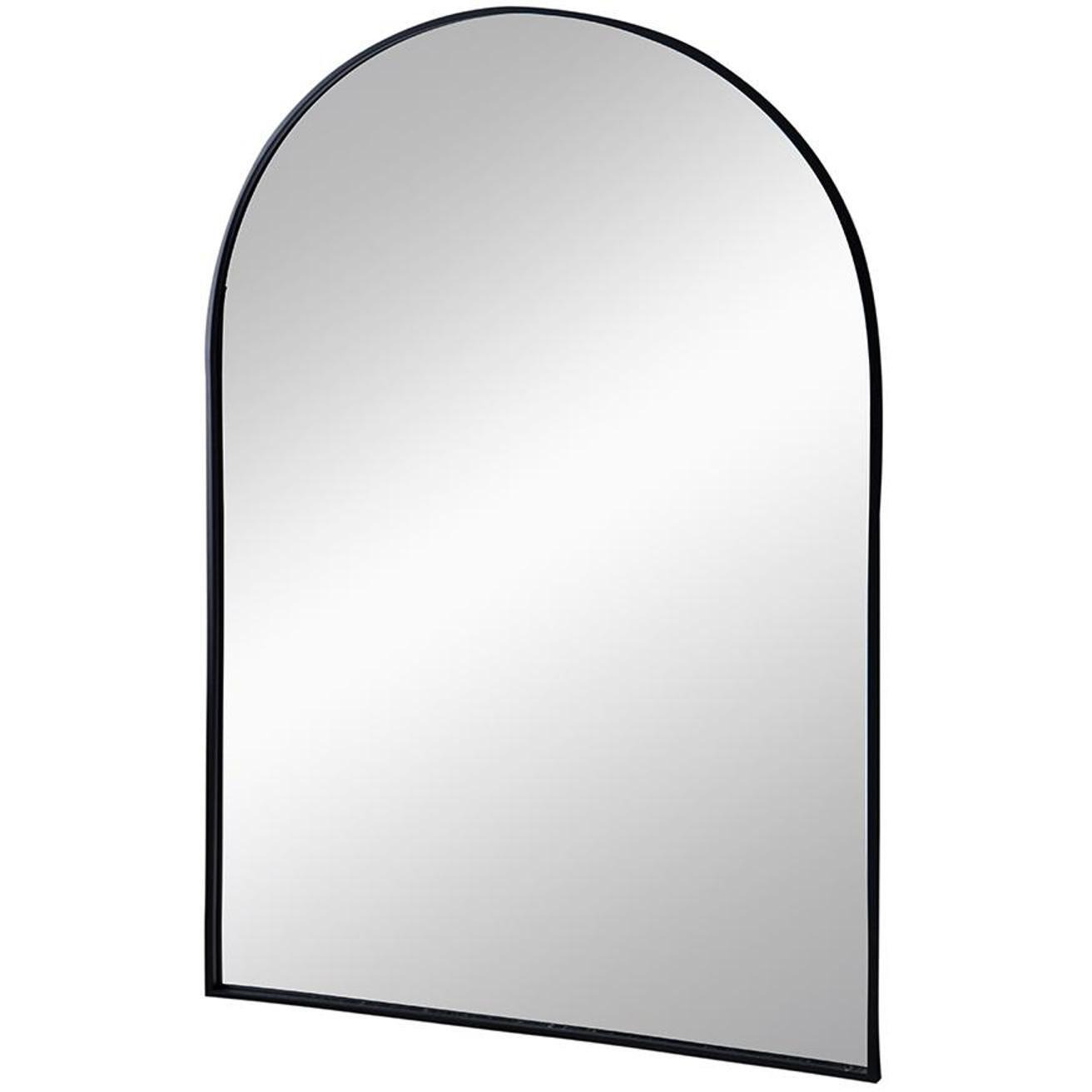 36" Black Metal Arch Accent Mirror