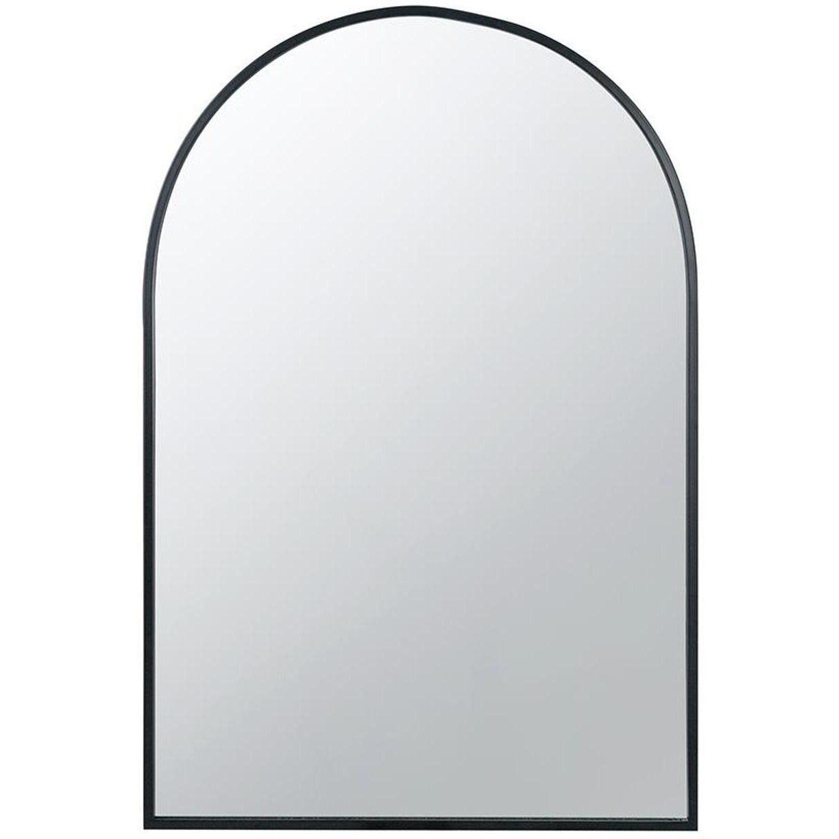 36" Black Metal Arch Accent Mirror