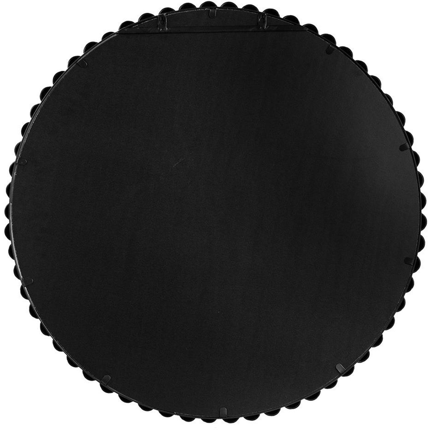 32" Black Round Iron Framed Accent Mirror