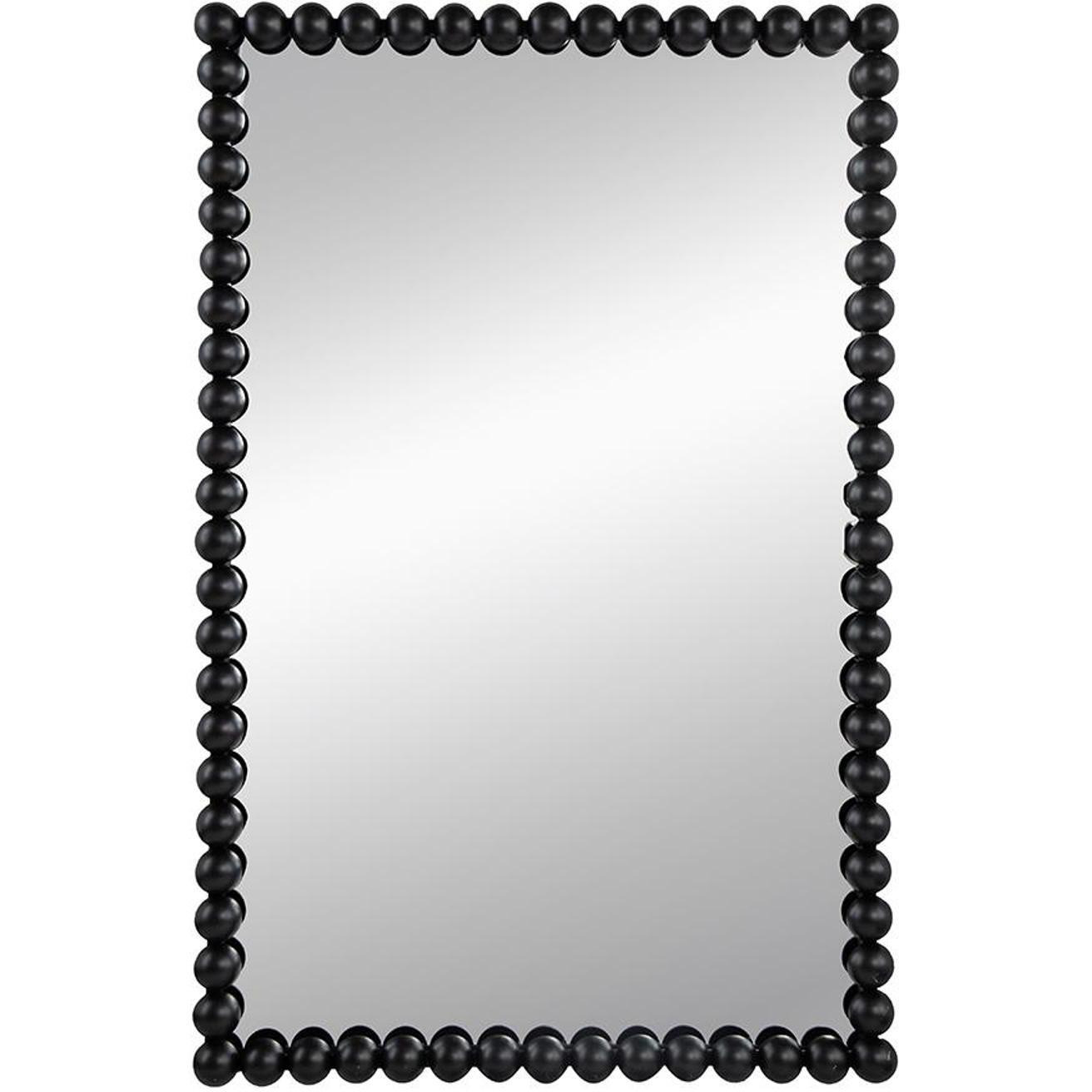36" Black Iron Framed Accent Mirror