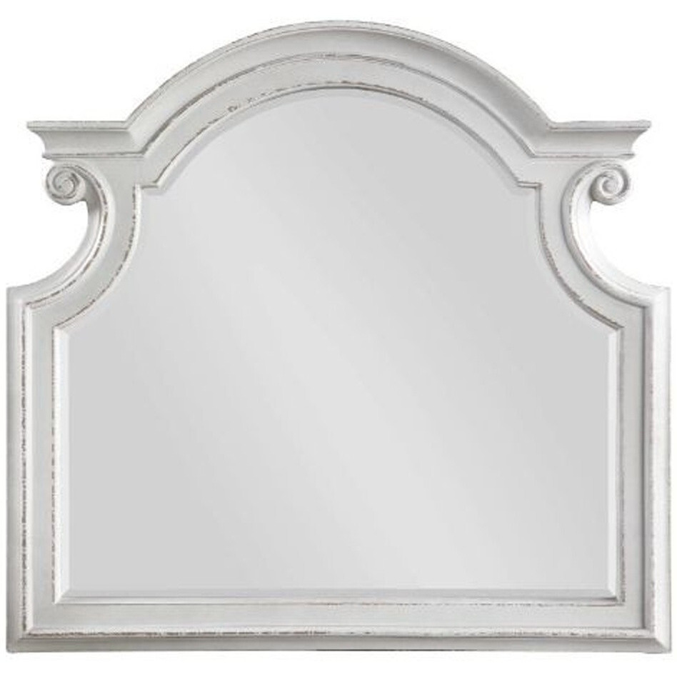 43" Antique White Irregular Dresser Mirror