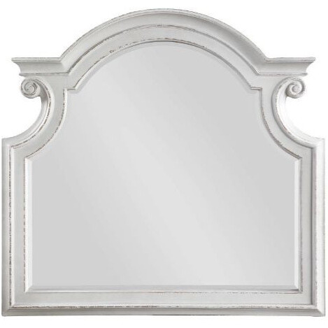43" Antique White Irregular Dresser Mirror