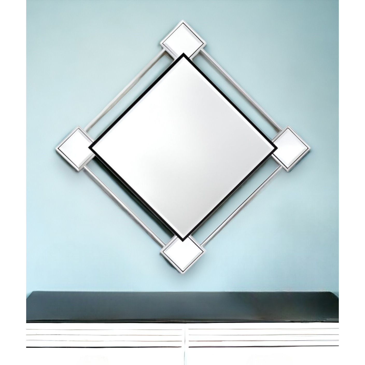 45" Mirrored & Chrome Accent Mirror