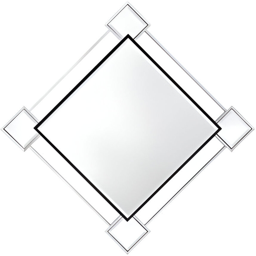 45" Mirrored & Chrome Accent Mirror