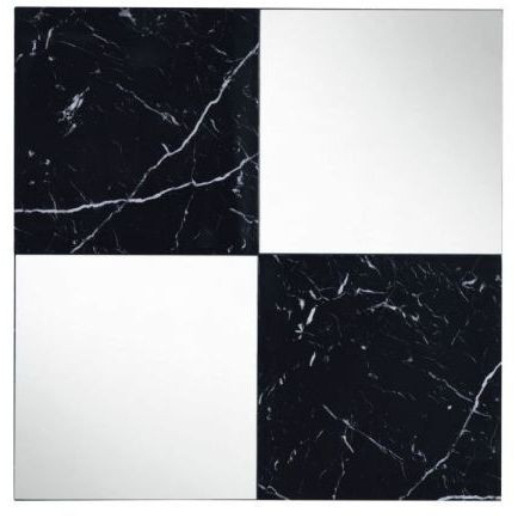 32" Mirrored & Faux Marble Top Accent Mirror