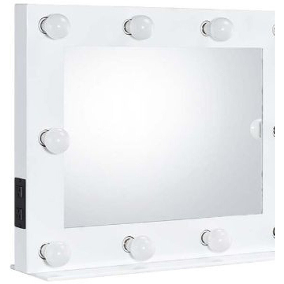 26" White Finish Accent Mirror