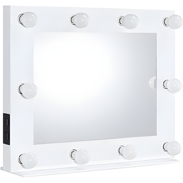 26" White Finish Accent Mirror