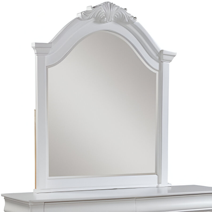 43" White Finish Arch Dresser Mirror