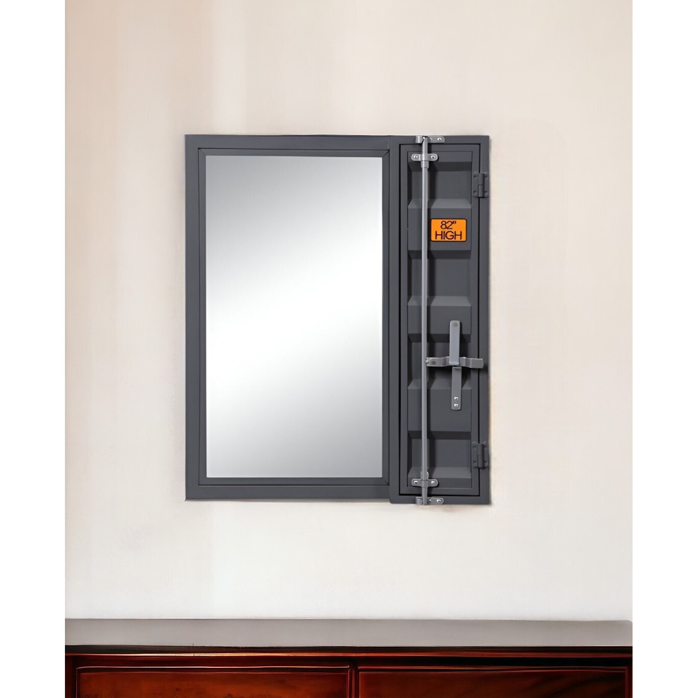 32" Gunmetal Rectangle Mounts To Dresser Dresser Mirror