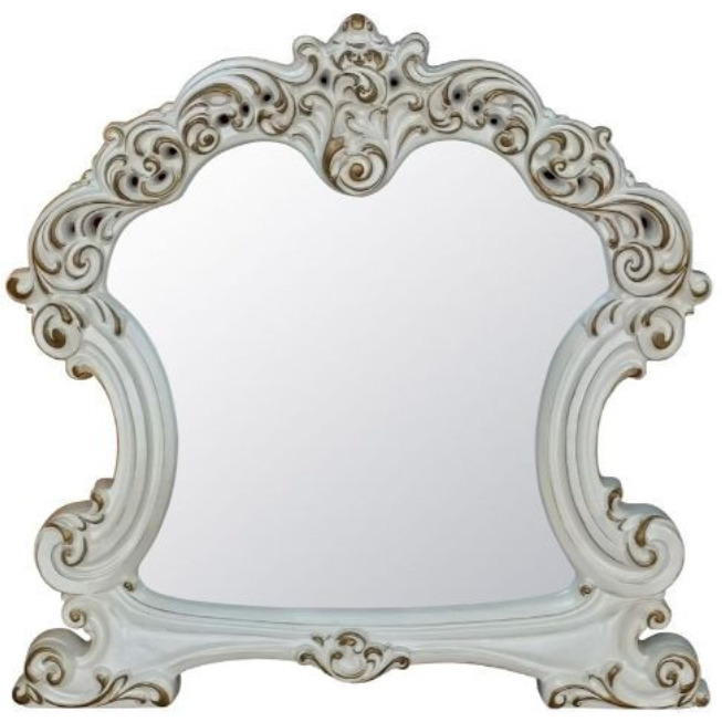 45" Antique Pearl Finish Irregular Dresser Mirror