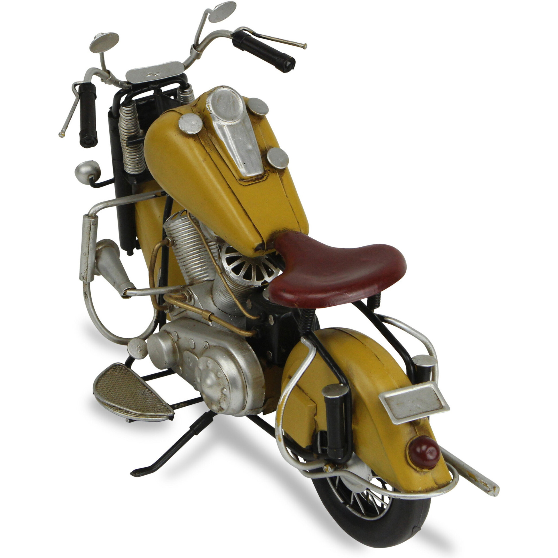 8" Yellow and Black Metal Hand Painted Model Motorcycle