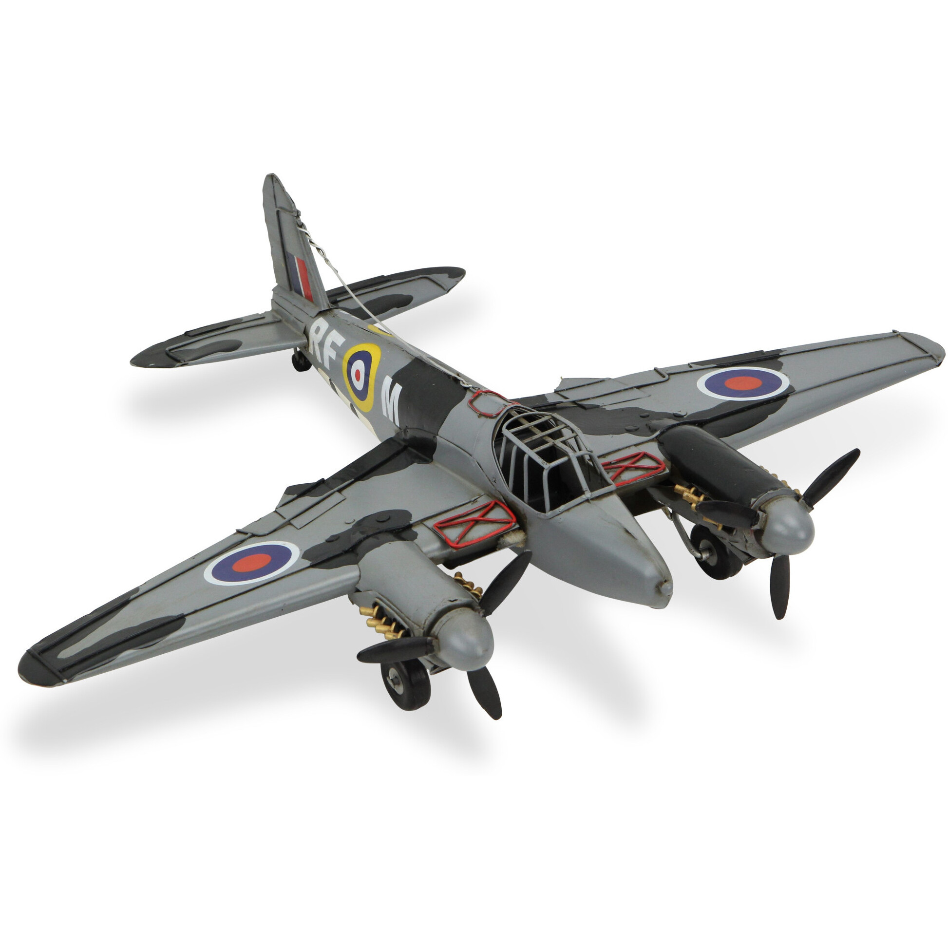 4" Black and Gray Metal Hand Painted Model Airplane