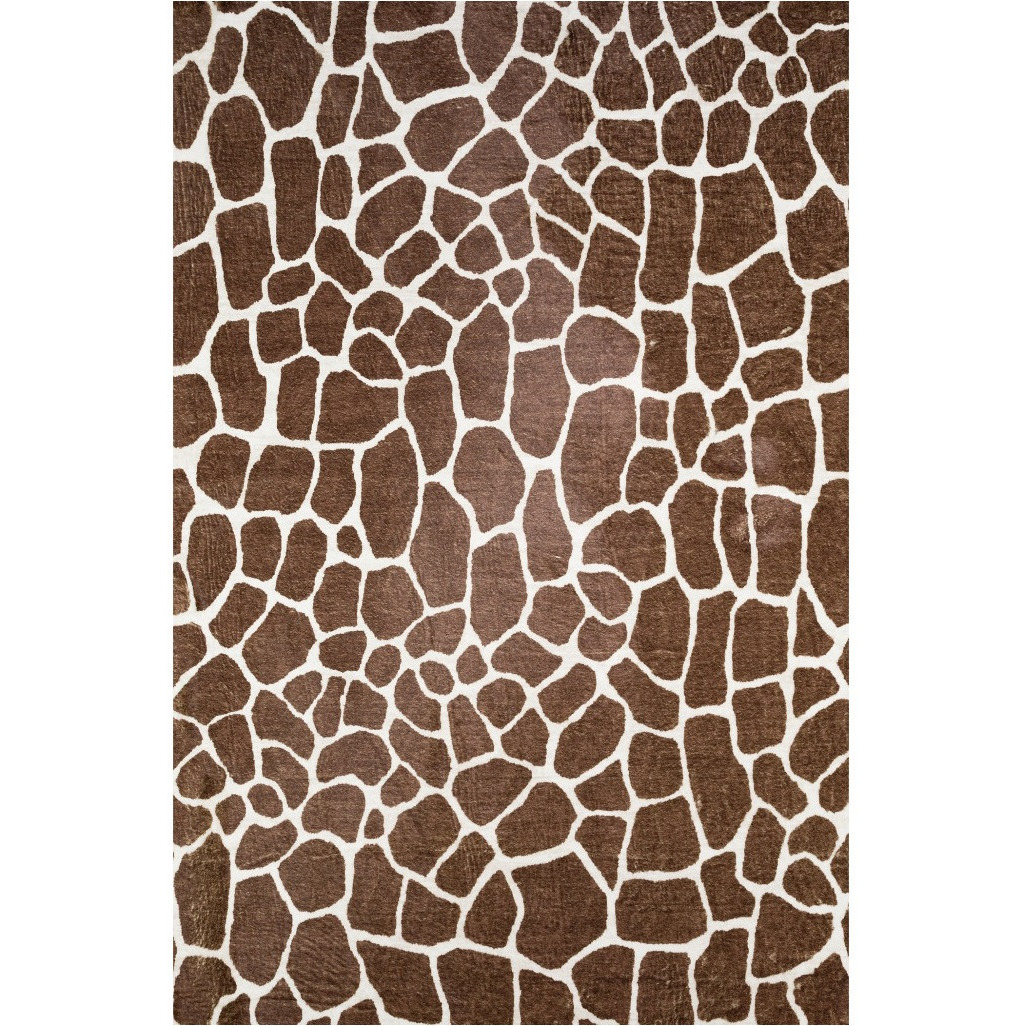 8' X 10' Brown Animal Print Shag Non Skid Area Rug