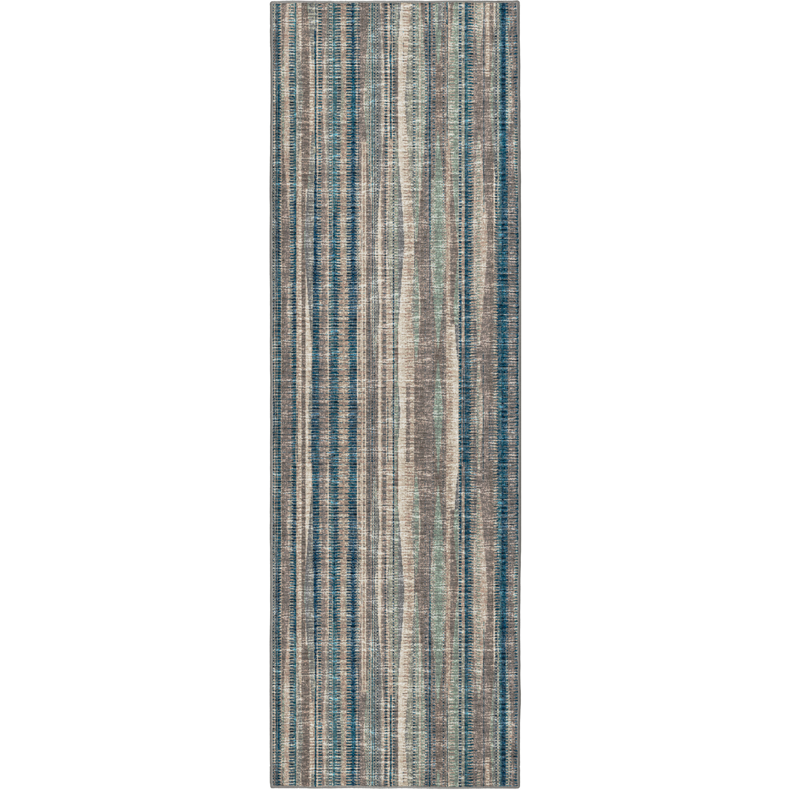 12' Brown and Beige Ombre Hand Tufted Runner Rug