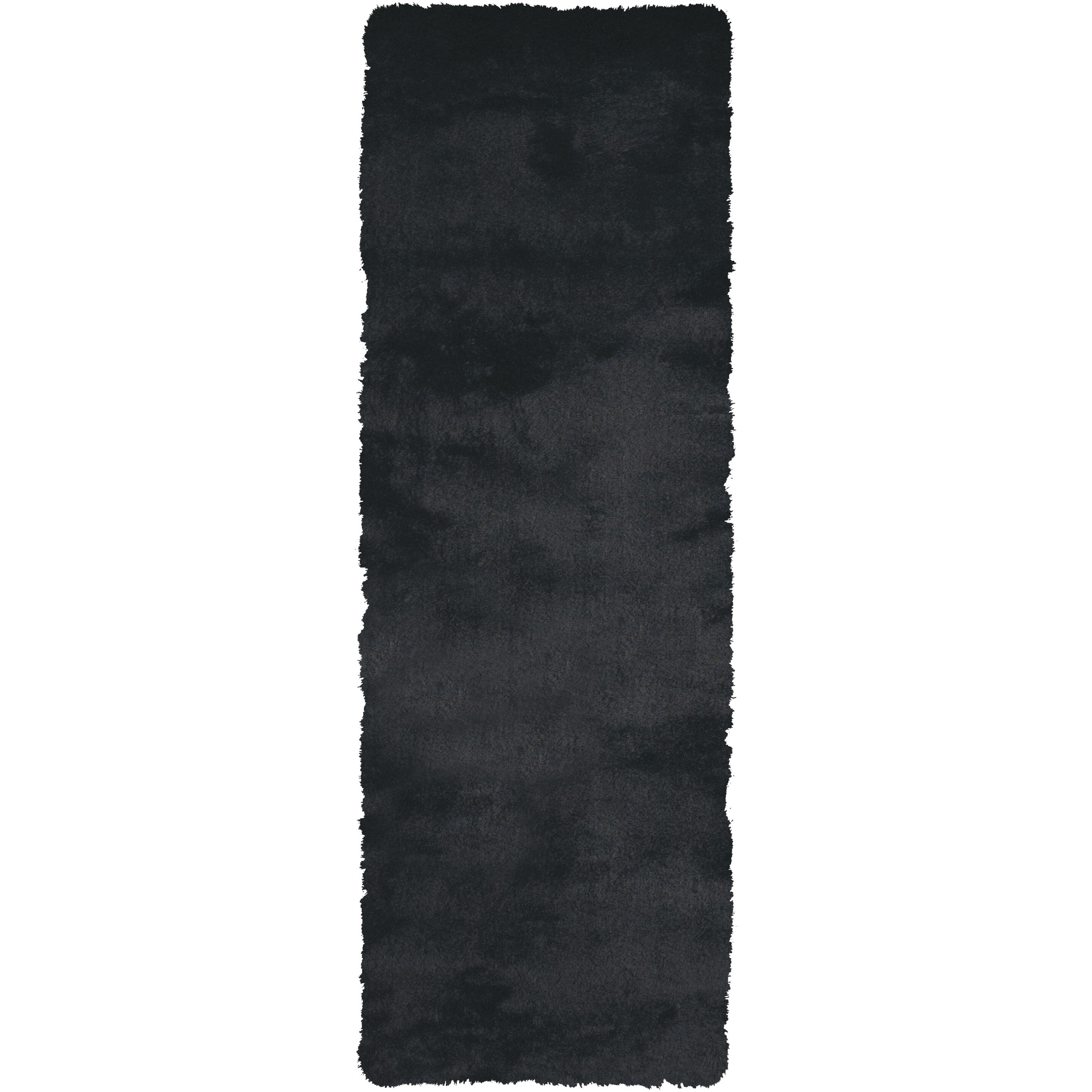 6' Runner Black Shag Hand Tufted Runner Rug