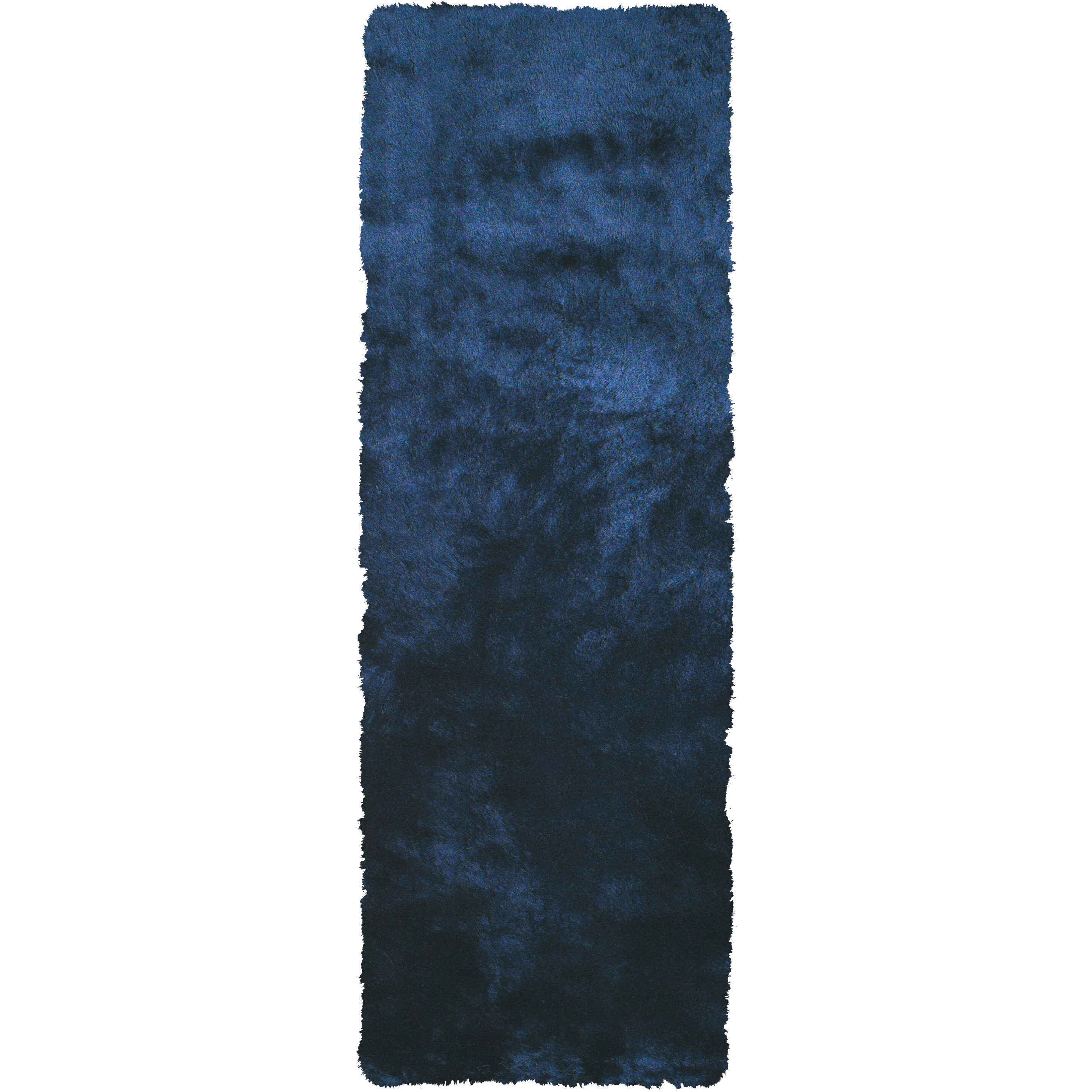 6' Runner Blue and Black Shag Hand Tufted Runner Rug