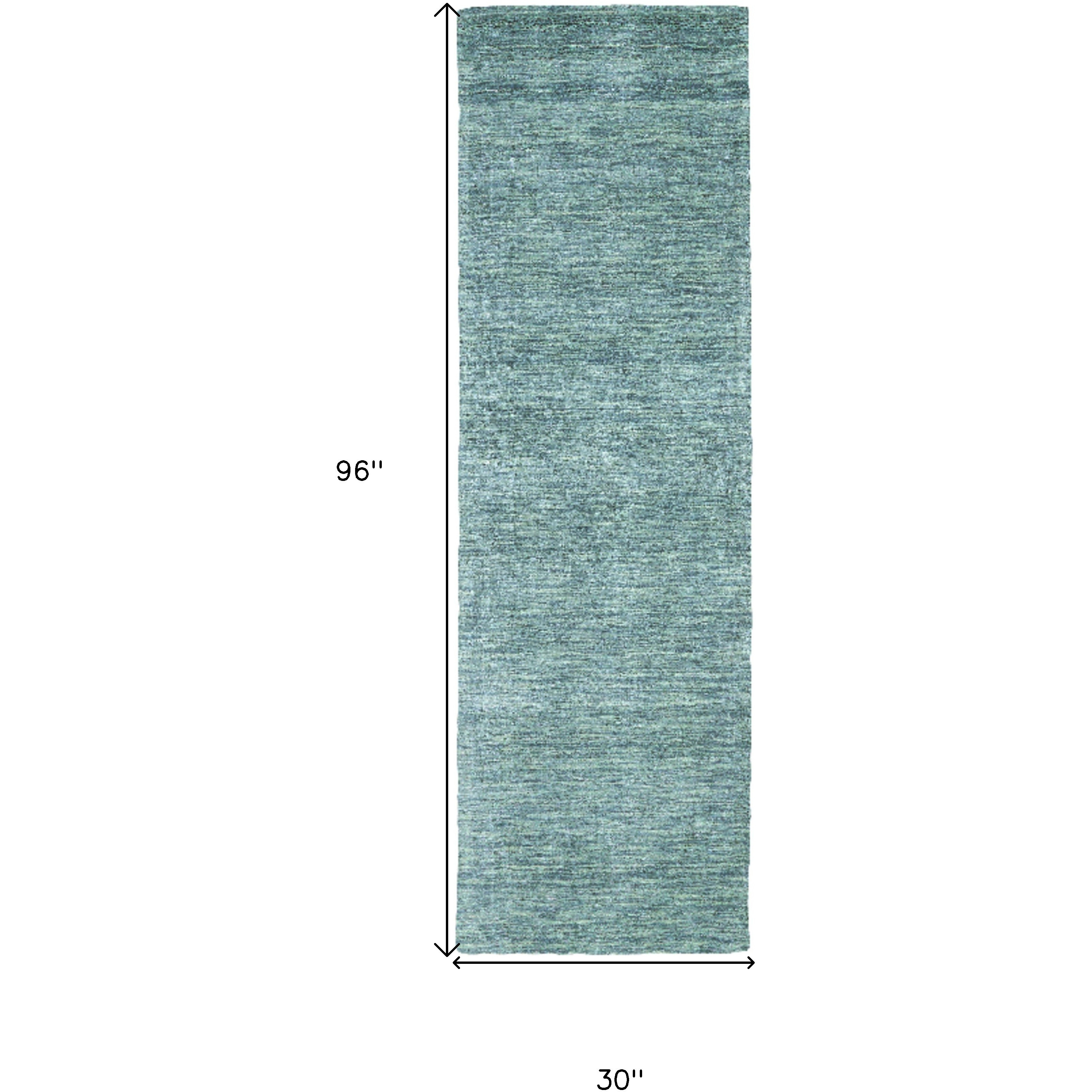 8' Runner Gray and Blue Hand Woven Runner Rug