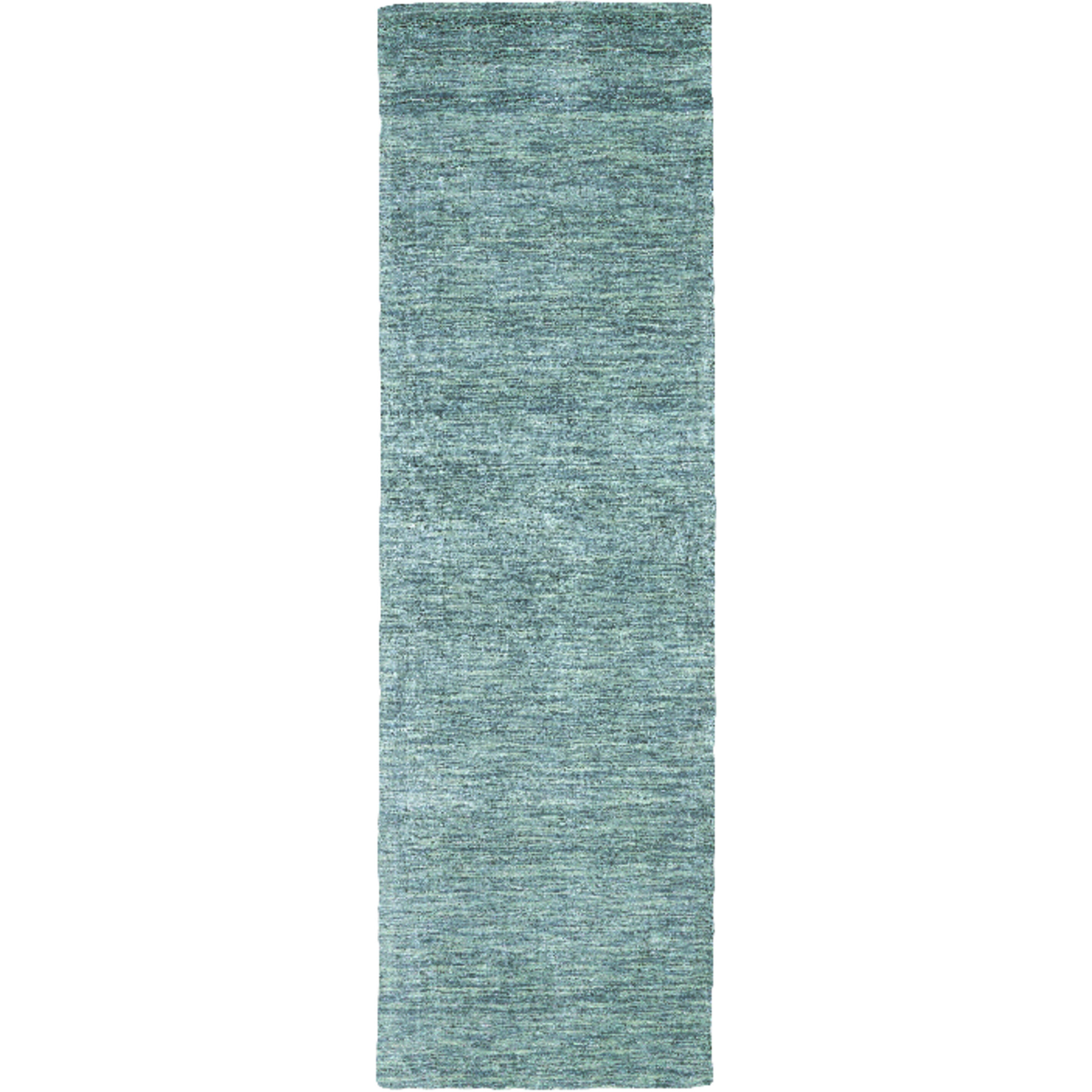 8' Runner Gray and Blue Hand Woven Runner Rug