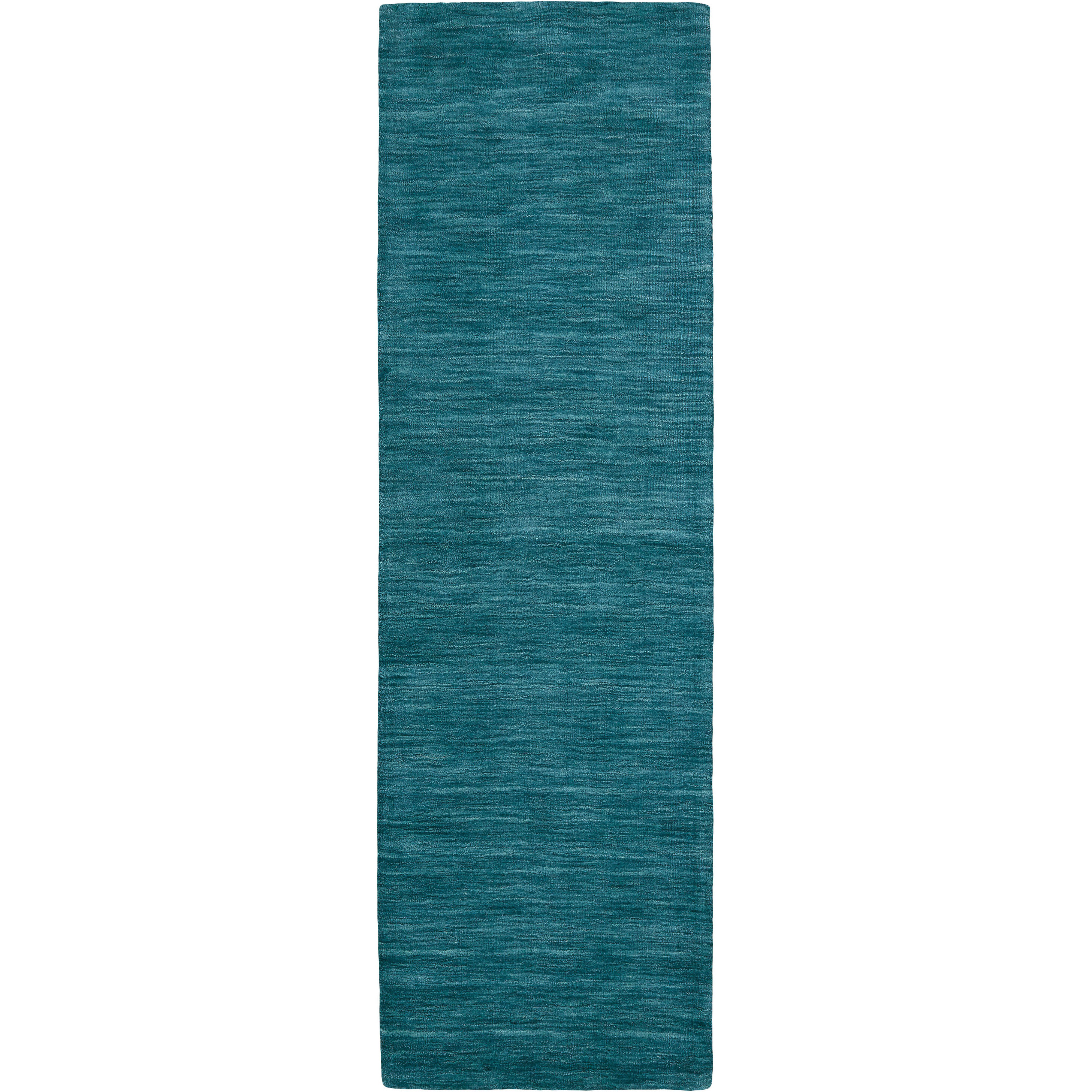 8' Runner Blue and Green Hand Woven Runner Rug