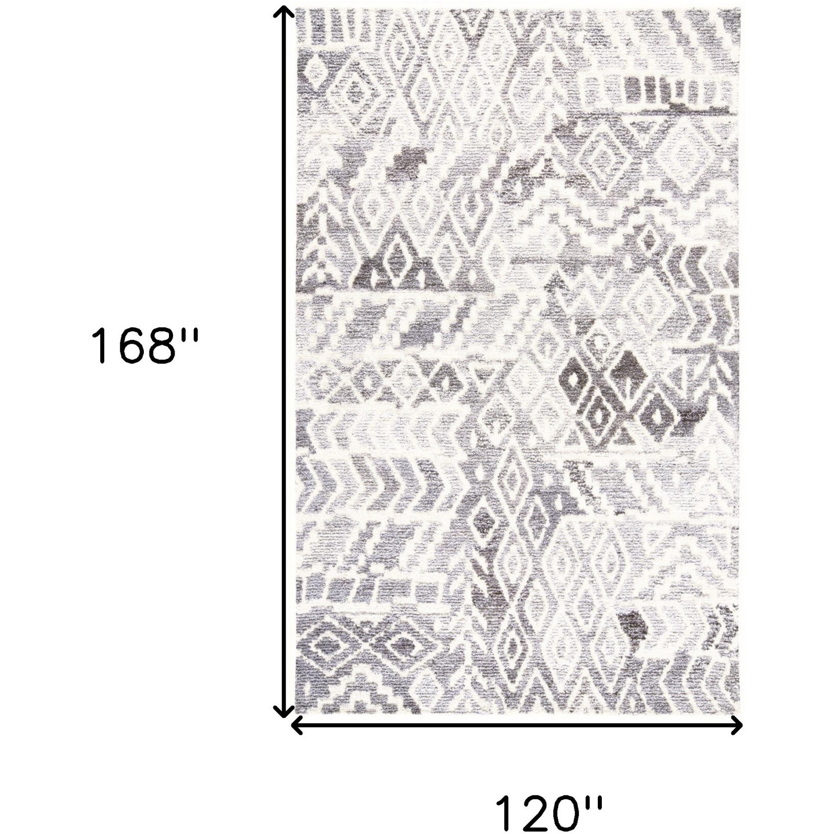 10' X 14' Gray and White Wool Abstract Geometric Hand Tufted Area Rug