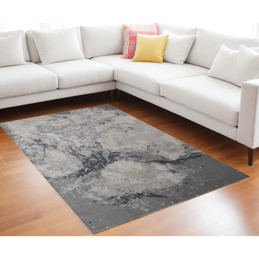 12' X 15' Gray Abstract Area Rug