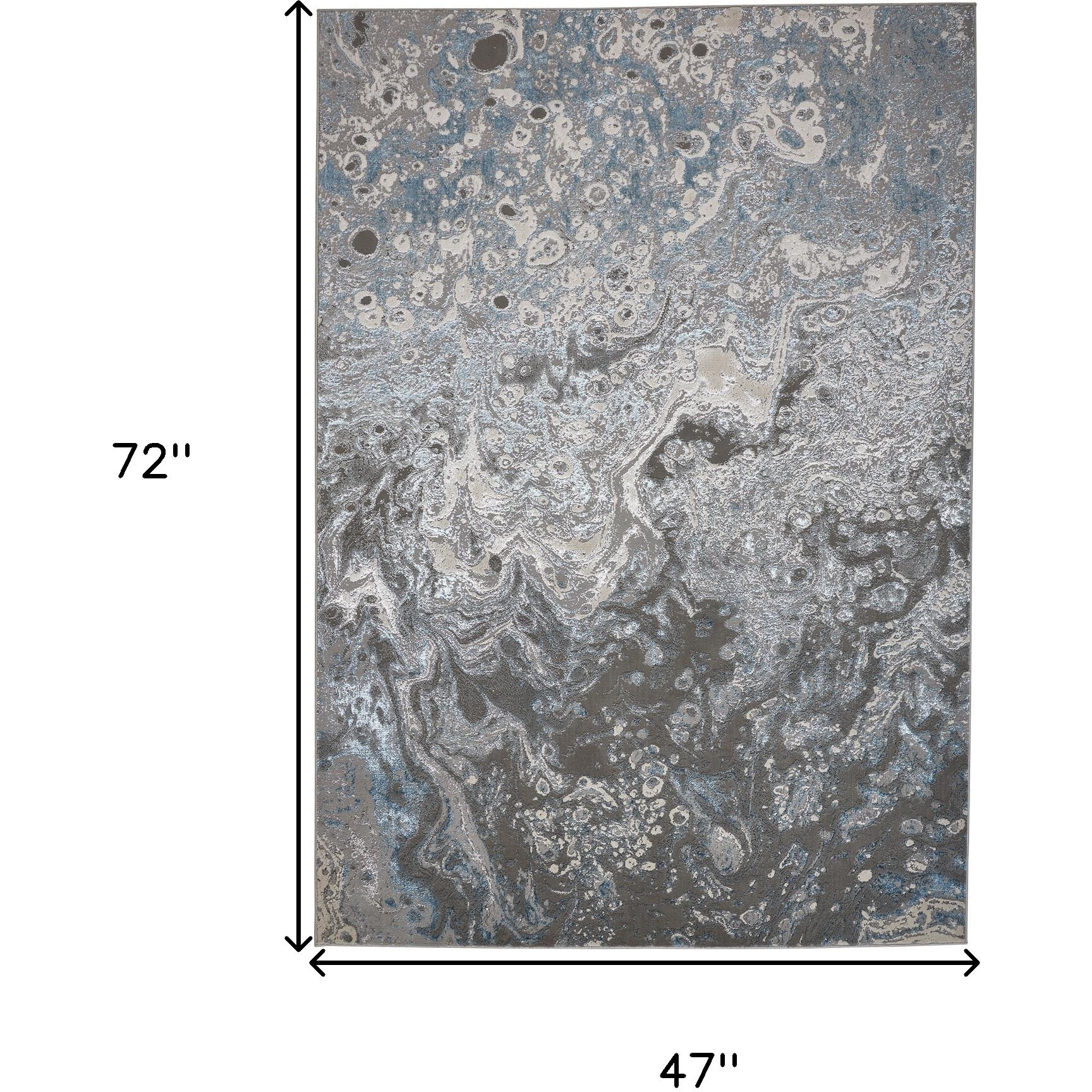 4' X 6' Blue and Gray Abstract Power Loom Area Rug