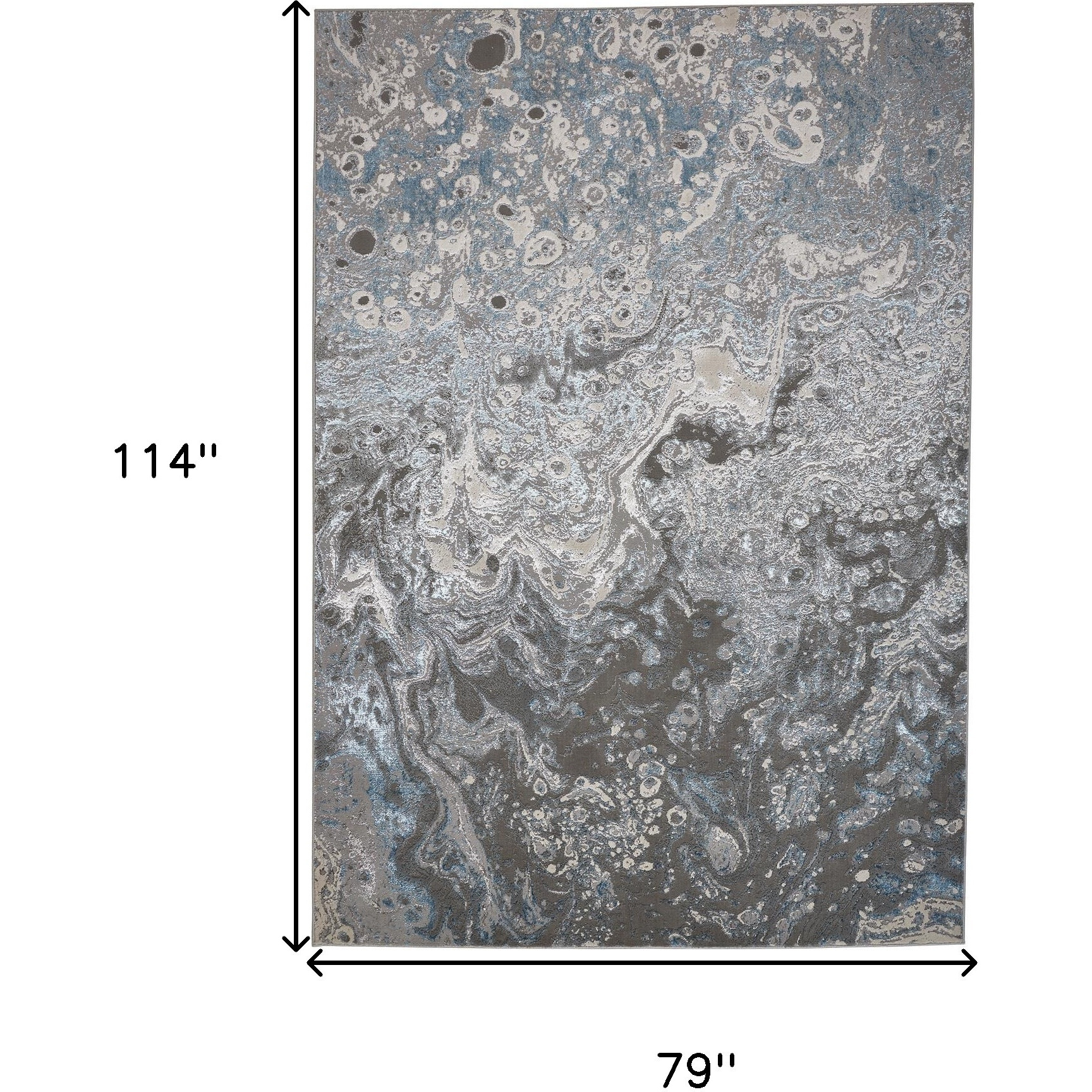 7' X 10' Blue and Gray Abstract Power Loom Area Rug